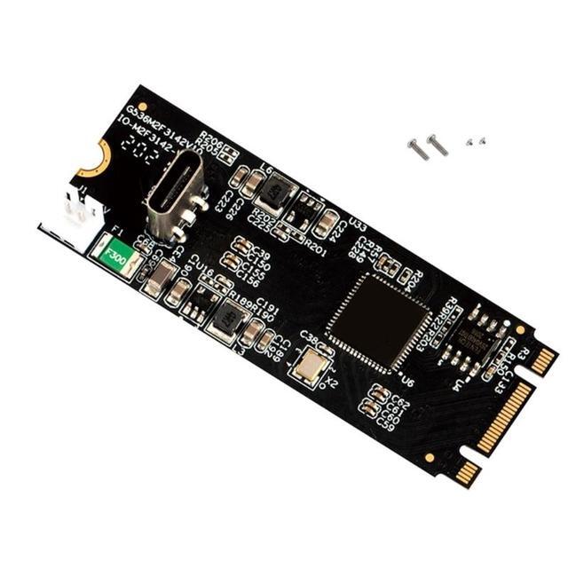 M.2 To Type C Expansion Card M.2 M/B Key To USB3.2 Gen2 10Gbps USB C Riser ASM3142 Chip M2 22x60 Data Transfer Converter(as Shown)