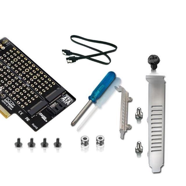 M-key M.2 NVME SSD To PCI-EX4 Adapter Support B/M-key M.2 Ngff-SSD To Sata Adapter M2 To PCIE Dual-Bay Expansion Card