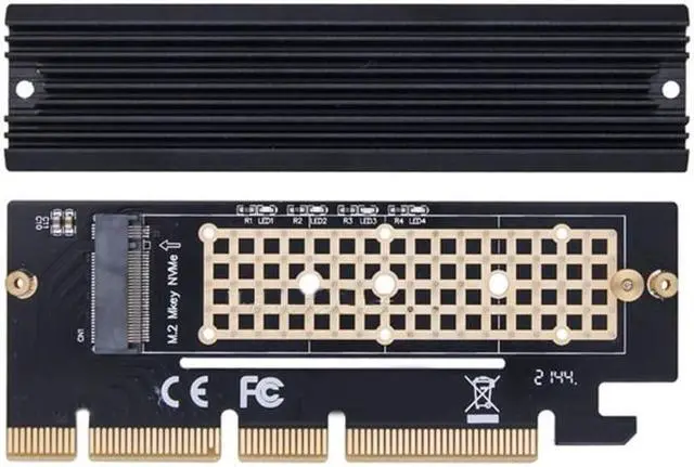 M2 SSD PCIE Adapter Aluminium Alloy Expansion Card Computer Adapter Interface M2 NVMe SSD To PCIE 3.0 16X Riser(as shown)