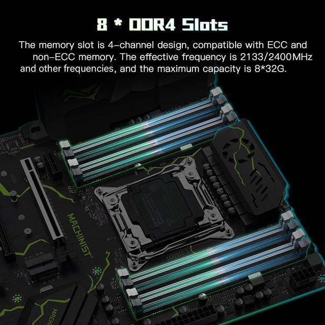MACHINIST LGA 2011-3 Motherboard Intel X99 (Intel 5th/6th Gen) Server Motherboard (ATX PCIe 3.0 DDR4 NVME/SATA M.2 One-Key Boot/Restart SATA 6Gb/s) For Xeon E5 V3/V4 Core I7 Series MR9S