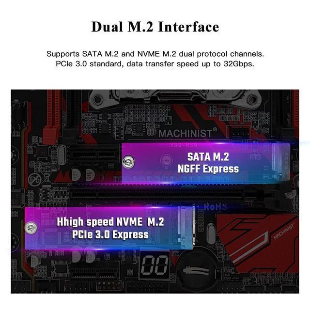 MACHINIST X99 LGA 2011-V3 Motherboard Micro ATX Motherboard (PCIe 3.0 M.2 Slots 4 Channel DDR4 SATA 6Gb/s) For Intel XEON E5 V3/V4 Core I7 Seriers CPUs PC Server Mainboard With Diagnostic Card