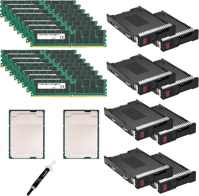 Matched Pair of Intel Xeon 6132 14-Core 2.60 GHz Bundle with 15.36TB Enterprise SSD Storage and 512GB DDR4 Memory for ProLiant DL160 G10 DL360 G10 DL380 G10 ML110 G10 ML350 G10