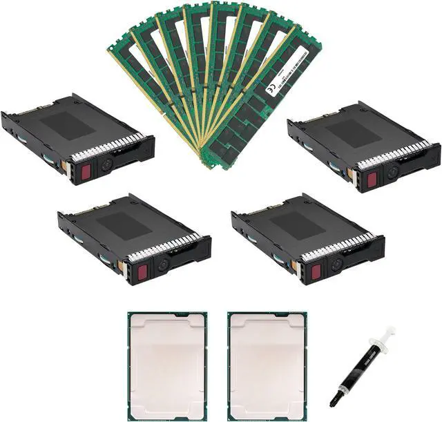 Matched Pair of Intel Xeon 6148 20-Core 2.40 GHz Bundle with 7.68TB Enterprise SSD Storage and 256GB DDR4 Memory for ProLiant DL160 G10 DL360 G10 DL380 G10 ML110 G10 ML350 G10