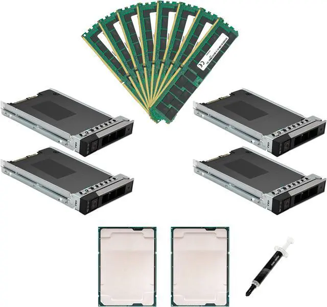 Matched Pair of Intel Xeon 6148 20-Core 2.40 GHz Bundle with 7.68TB Enterprise SSD Storage and 256GB DDR4 Memory for ThinkSystem SR530 SR630 SR650 ST550
