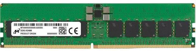 Micron 32 GB ( 1 X 32 GB ) DDR5 PC5-44800 5600MHz CL46 Dual-rank Memory 288-pin Server/Workstation Memory Model MTC20F2085S1RC56BR