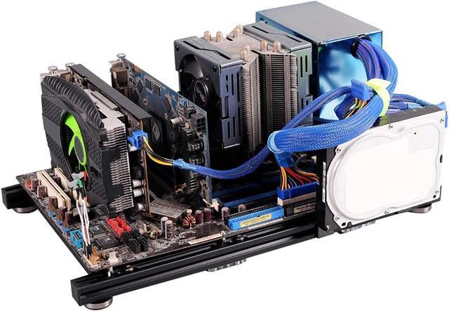 Mini ITX MATX ATX PC Test Bench DIY Open Air Frame Overclock Vertical Case Computer Mount Aluminum Chassis For HTPC Graphics Card/Games/Cooling