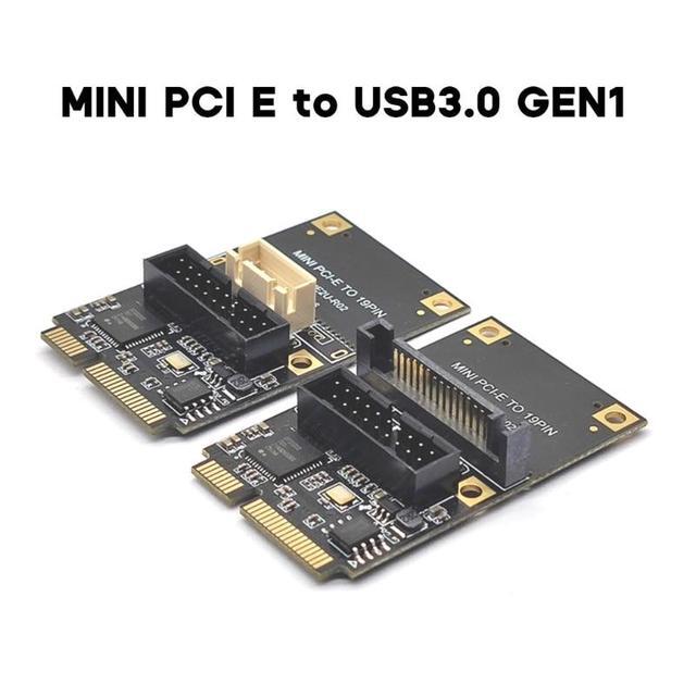 MINI PCI-Express To 19pin USB3.0 Expansion Card Mini PCI-E To USB3.0 Adapter Riser Card 15pin Sata/4Pin Power(SATA)