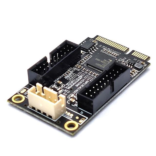 Mini PCIe To Dual 19-Pin Front Panel Extension Card Mini PCIE To USB3.0 Front PIN Head 19PIN Small 4-Pin/Sata Connector(SATA)