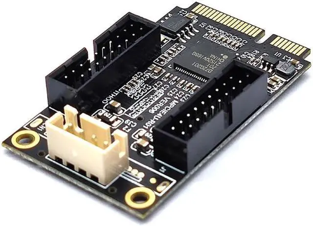 Mini PCIe to Dual 19-Pin Front Panel Extension Card Mini PCIE to USB3.0 Front PIN Head 19PIN Small 4-Pin/Sata Connector(4PIN)