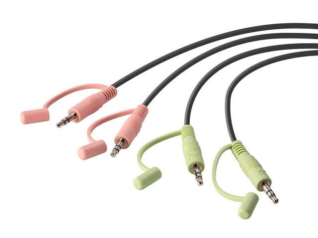 Monoprice 2-Port USB DisplayPort Cable KVM Switch 4096x2160 30Hz With Remote Port Selector Supports Microphone And Speakers