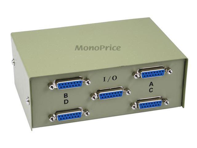 Monoprice 4x1 DB15 Female Manual Data Switch Box
