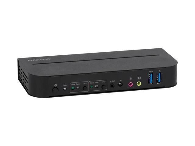 Monoprice Blackbird 4K Displayport 1.4 USB 3.0 2x1 KVM Switch 4K 60Hz HDR YCbCr 4:4:4 HDCP 2.2 Share 2 Computers With 1 Keyboard Mouse Monitor Printer
