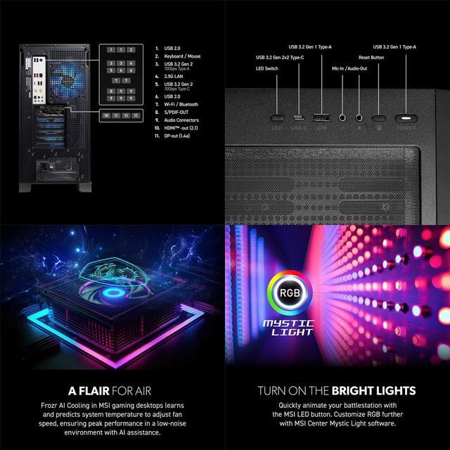 MSI AER2A14NVR91 Aegis R2 Gaming Desktop - Intel Core I9 14900F - NVIDIA GeForce RTX 5070 Ti - 32GB/2TB SSD