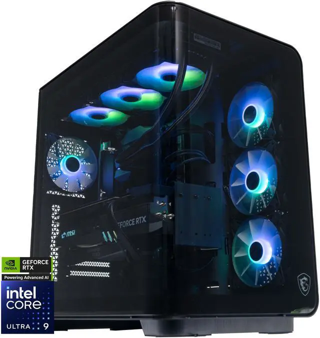 MSI Vision Elite(Tower) Gaming Desktop Intel Ultra9 285K RTX 5090 DDR5 6000 RGB 64GB Memory (32GB x 2) Gen 4 2TB M.2 NVMe 1300W USB Type-C VR-Ready Windows 11 Pro highend