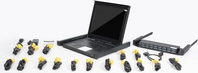 MT-VIKI 16 Port Rack Mount KVM Over IP Remote Access IP KVM Console W/17'' LCD Monitor 1 Local & 1 Remote Access Included 16 KVM Cables