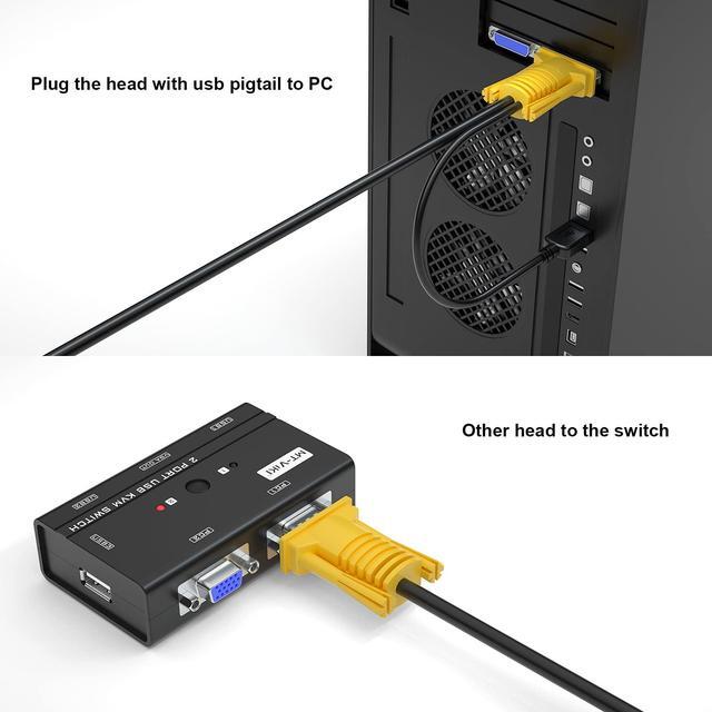 MT-VIKI 2-in-1 USB VGA KVM Cable 3m (10ft) For USB KVM Switch VGA
