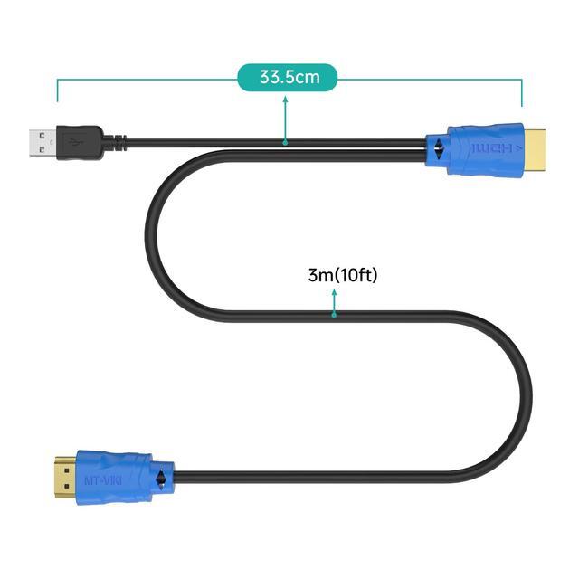MT-VIKI 2in 1 USB HDMI KVM Cable 3m/10ft For USB KVM Cable HDMI