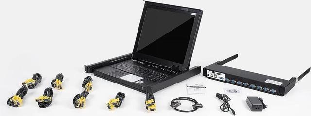 MT-VIKI 8 Port Rack Mount KVM Over IP Remote Access IP KVM Console W/17'' LCD Monitor 1 Local & 1 Remote Access Included 8 KVM Cables