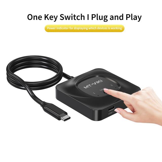 MT-VIKI 8K60Hz Bidirectional USB C Switch 2 In 1 Out Type C Switcher 1 In 2 Out 4K 120Hz 10Gbps Data Transmission PD 100W Charging