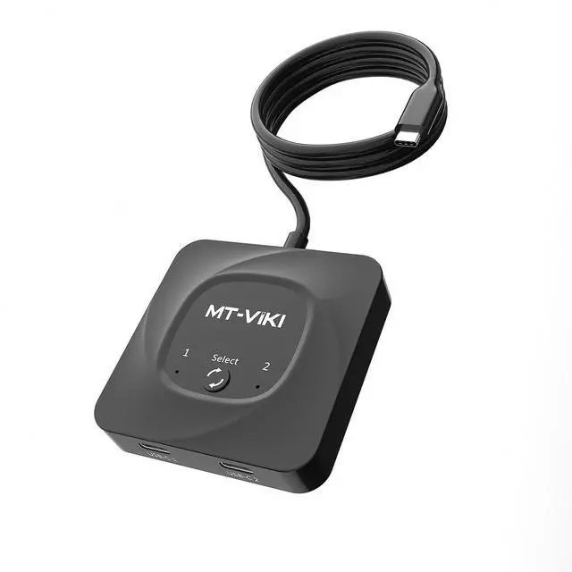 MT-VIKI 8K60Hz Bidirectional USB C Switch 2 in 1 Out Type C Switcher 1 in 2 Out 4K 120Hz 10Gbps Data Transmission PD 100W Charging