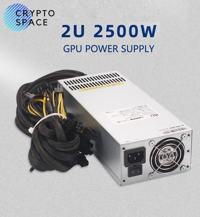 Mute Power Supply 2U 2500W GPU Miner Power Supply Bitcion Power Supply 2500W Computing Power 12V For ASIC Miner Single-channel Wind Cooling PSU Desktop Computer Chassis Server Voltage Stabilizer