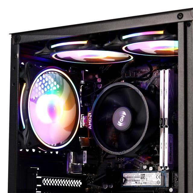 MXZ Gaming PC Desktop Computer AMD Ryzen 5 5600GT 3.6GHz AMD Radeon RX Vega 7 Graphics 16GB DDR4 NVME 1TB SSD 6RGB Fans Win 11 Pro Ready Gamer Desktop Computer (R5 5600GT)