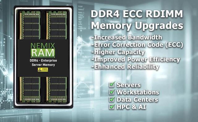 NEMIX RAM 128GB (1X128GB) DDR4 2666MHZ PC4-21300 8Rx4 1.2V 288-PIN ECC RDIMM Registered Server Memory