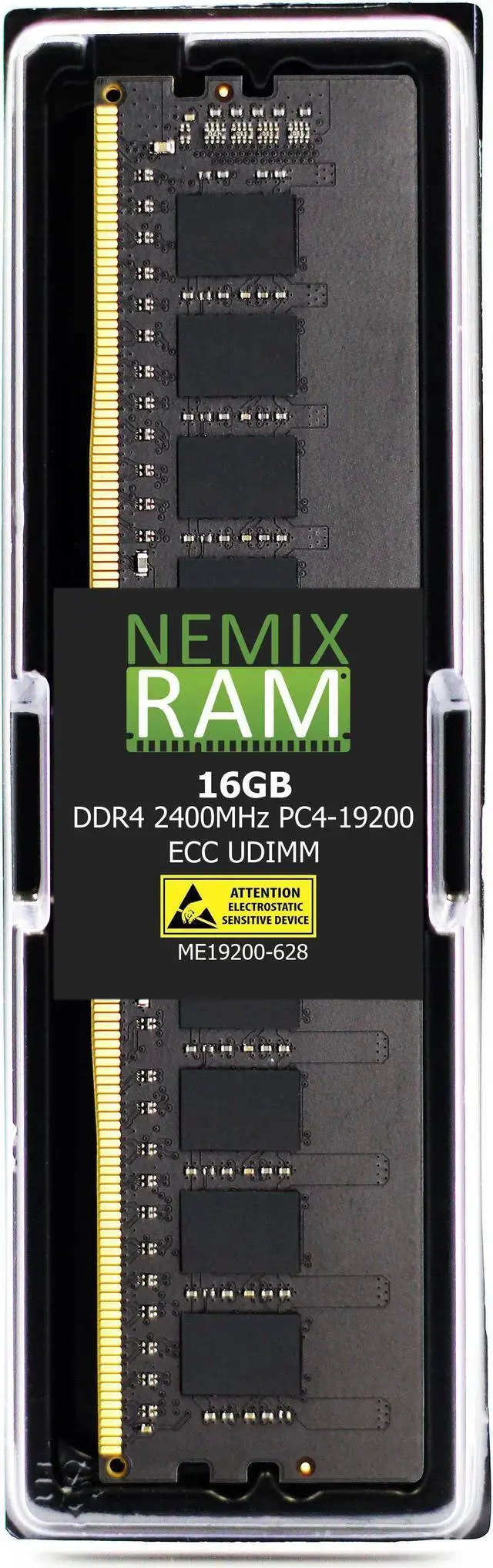 NEMIX RAM 16GB (1X16GB) DDR4 2400MHZ PC4-19200 2Rx8 1.2V 288-PIN ECC UDIMM Unbuffered Memory