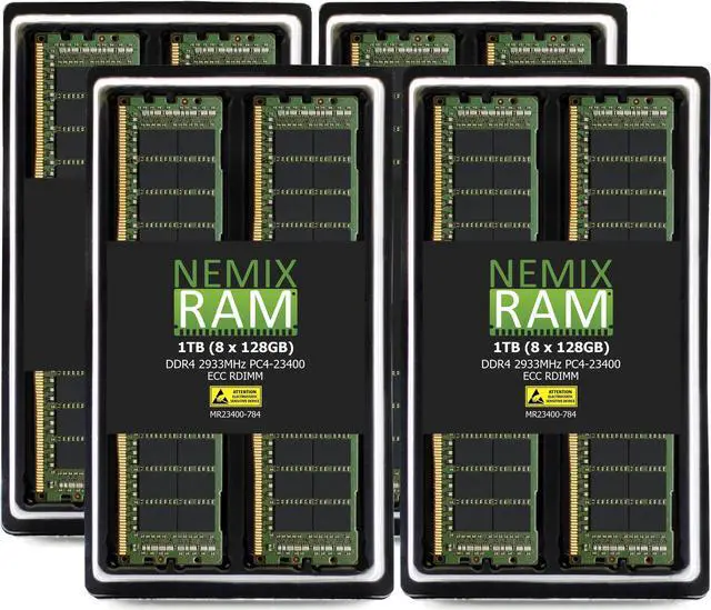 NEMIX RAM 1TB (8X128GB) DDR4 2933MHZ PC4-23400 8Rx4 1.2V 288-PIN ECC RDIMM KIT Registered Server Memory Compatible with Dell PowerEdge R550 Rack Server