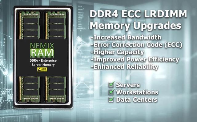 NEMIX RAM 384GB (12X32GB) DDR4 2133MHZ PC4-17000 4Rx4 1.2V 288-PIN ECC LRDIMM Load Reduced Server Memory KIT