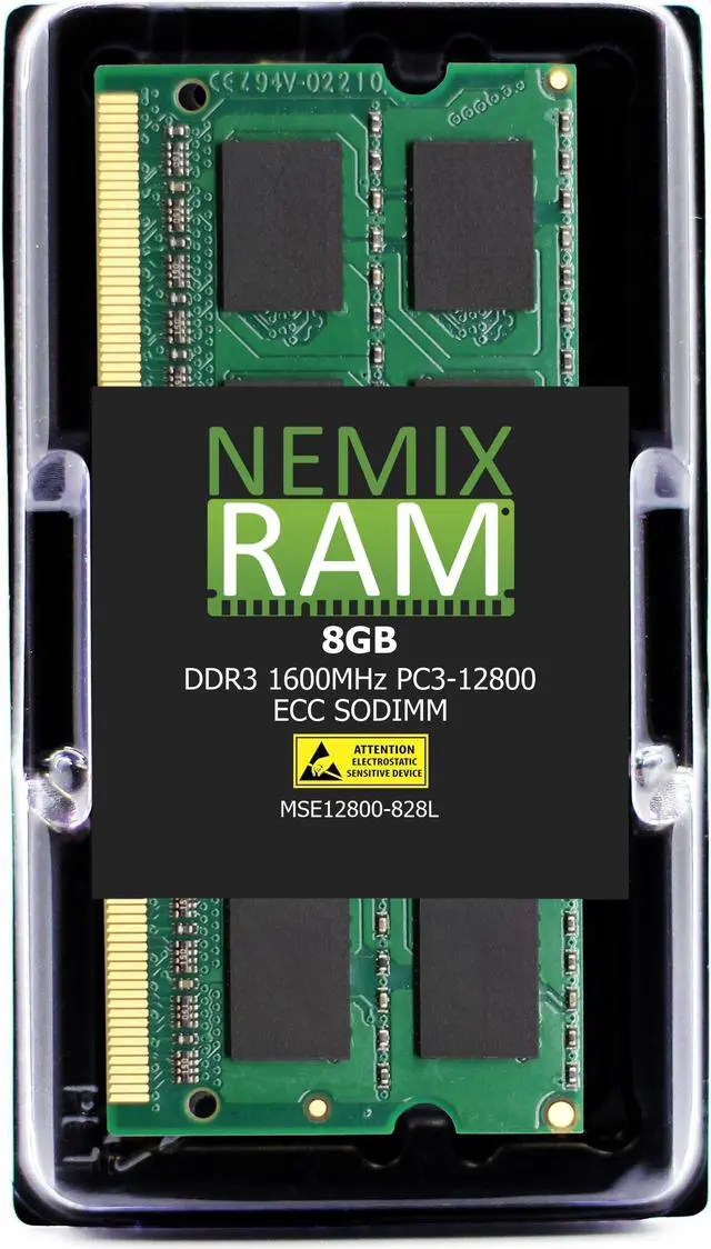 NEMIX RAM 8GB (1X8GB) DDR3 1600MHZ PC3-12800 2Rx8 1.35V 203-PIN ECC SODIMM Compatible with Supermicro MEM-DR380L-SL02-ES16 ECC Unbuffered Memory
