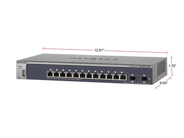 NETGEAR 12-Port Fully Managed Switch M4100-D12G 2xFiber SFP Uplinks ProSAFE Lifetime Protection (GSM5212)