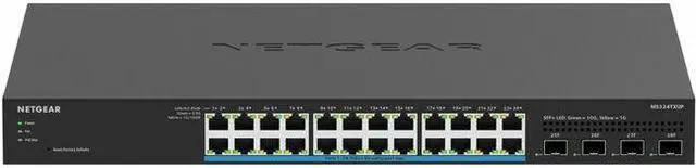 NETGEAR 24-Port Multi-Gigabit (2.5G) Ethernet Ultra60 PoE++ Smart Switch with 4 SFP+ Ports MS324TXUP