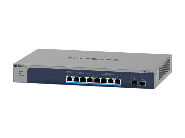 Netgear 8-Port Multi-Gigabit/10G Ethernet Ultra60 PoE++ Smart Switch With 2 SFP+ Ports MS510TXUP-100NAS