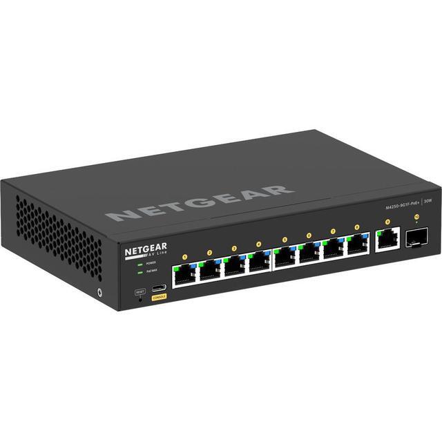 NETGEAR 8x1G PoE+ 110W 1x1G And 1xSFP Managed Switch AV Line M4250-9G1F-PoE+ GSM4210PD