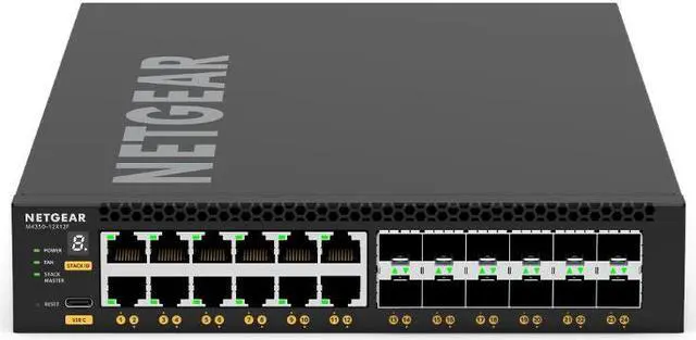 Netgear AV Line M4350-12X12F 12-Port Ethernet Manageable 10 Gigabit Ethernet Switch XSM4324-100NES