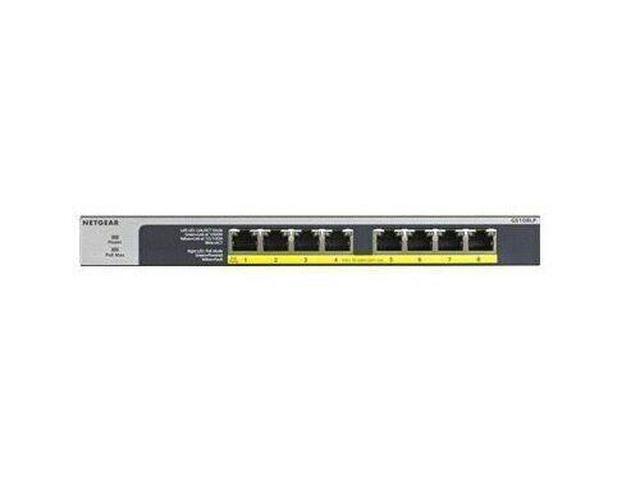 Netgear GS108LP 8-Port PoE/PoE+ Gigabit Ethernet Unmanaged Switch With FlexPoE GS108LP-100NAS