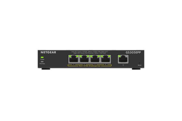 Netgear GS305EPP 5-Port Gigabit Ethernet Easy Smart Essentials PoE Manageable Switch GS305EPP-100NAS