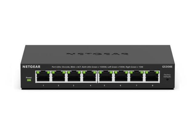 Netgear GS308E 8-Port Gigabit Ethernet Easy Smart Managed Essentials Switch GS308E-400NAS