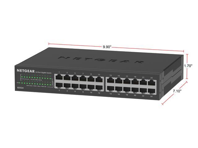 Netgear GS324 24-Port Gigabit Ethernet Unmanaged Switch GS324-200NAS