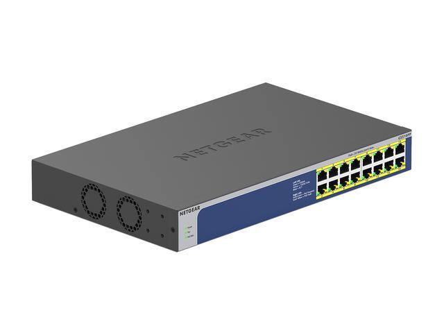 Netgear GS516PP 16-Port Gigabit Ethernet High-Power PoE+ Unmanaged Switch (260W) GS516PP-100NAS