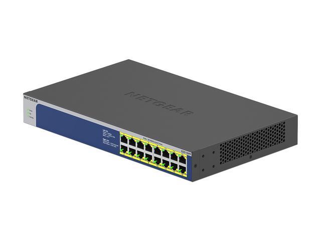 Netgear GS516PP 16-Port Gigabit Ethernet High-Power PoE+ Unmanaged Switch (260W) GS516PP-100NAS