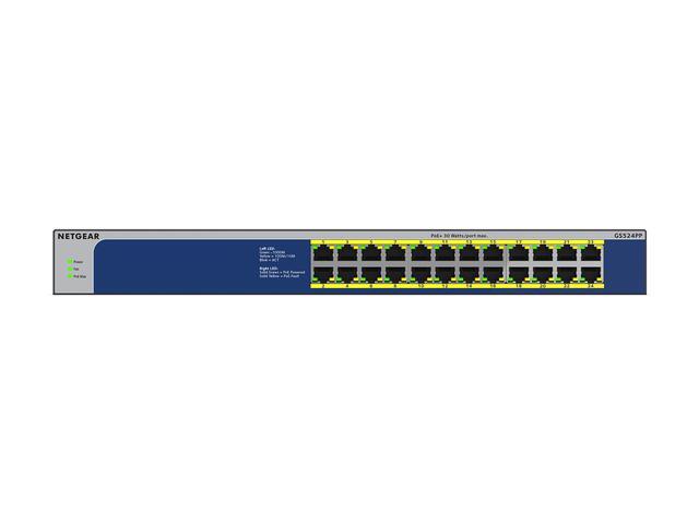 Netgear GS524PP 24-Port Gigabit Ethernet High-Power PoE+ Unmanaged Switch (300W) GS524PP-100NAS