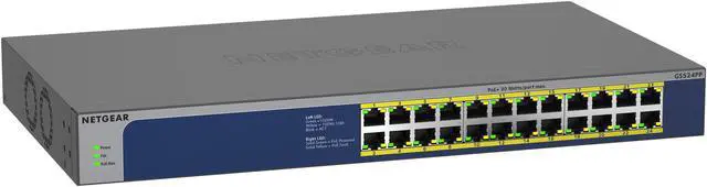Netgear GS524PP 24-Port Gigabit Ethernet High-Power PoE+ Unmanaged Switch (300W) GS524PP-100NAS