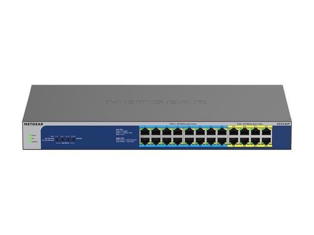 Netgear GS524UP 24-Port Gigabit Ethernet High-Power PoE+ Unmanaged Switch With 16-Ports PoE++ (480W) GS524UP-100NAS