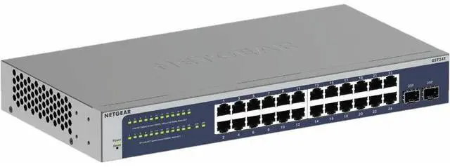Netgear GS724T 24-Port Manageable Gigabit Ethernet Smart Switch GS724T-600NAS