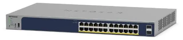 Netgear GS724TPP 24-Port Gigabit Ethernet PoE+ Smart Switch w/ Optional Remote/Cloud Management and 2 SFP Ports (380W) GS724TPP-300NAS
