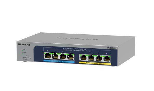 Netgear MS108EUP 8-port Multi-Gigabit (2.5G) Ethernet Ultra 60 PoE++ Easy Smart Managed Switch MS108EUP-100NAS