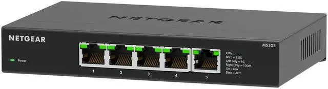 Netgear MS305 5-Port Multi-Gigabit (2.5G) Ethernet Unmanaged Switch MS305-100NAS
