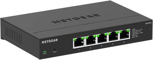Netgear MS305E 5-Port Multi-Gigabit (2.5G) Ethernet Easy Smart Managed Essentials Switch MS305E-100NAS
